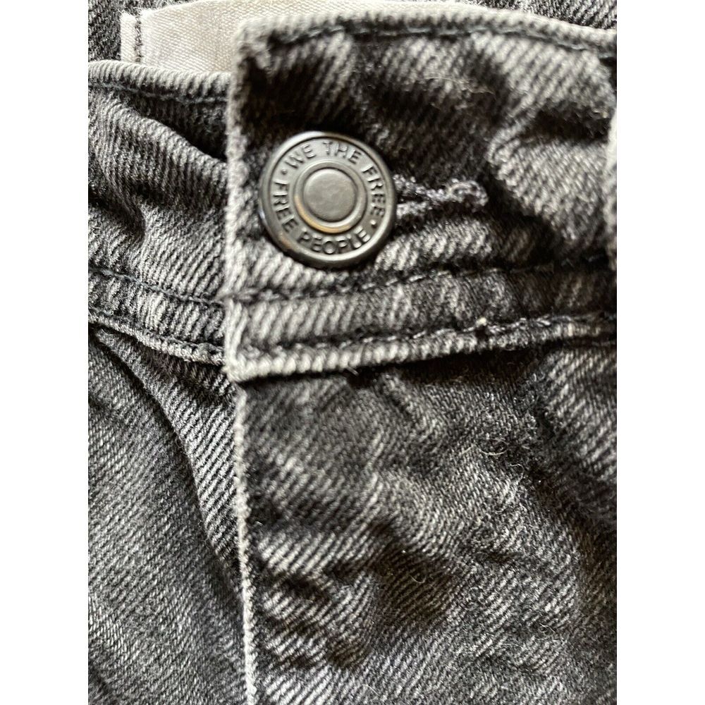 Free‎ People We The Free Women's High Rise Tapered Leg Frayed Hem Jeans Black 24 - Picture 6 of 9